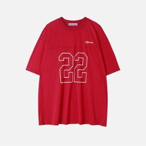AELFRIC EDEN JORDAN MESH PRINT TEE RED - XS